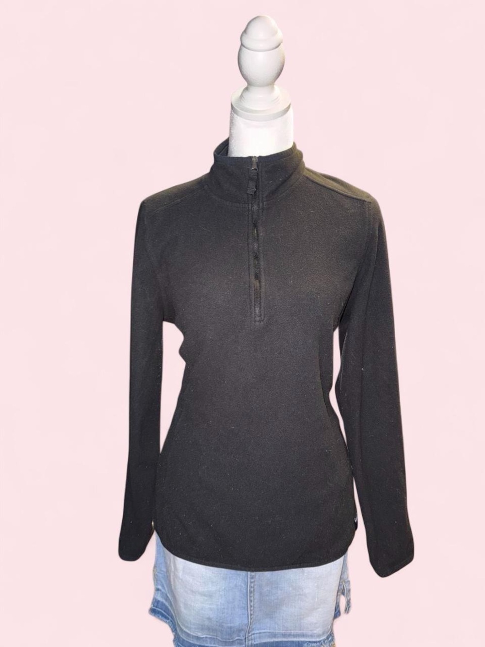 Women's Black Quarter Zip Fleece Pullover
